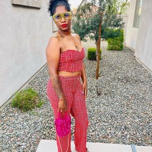 Zara Tweed Pant & Corset set.